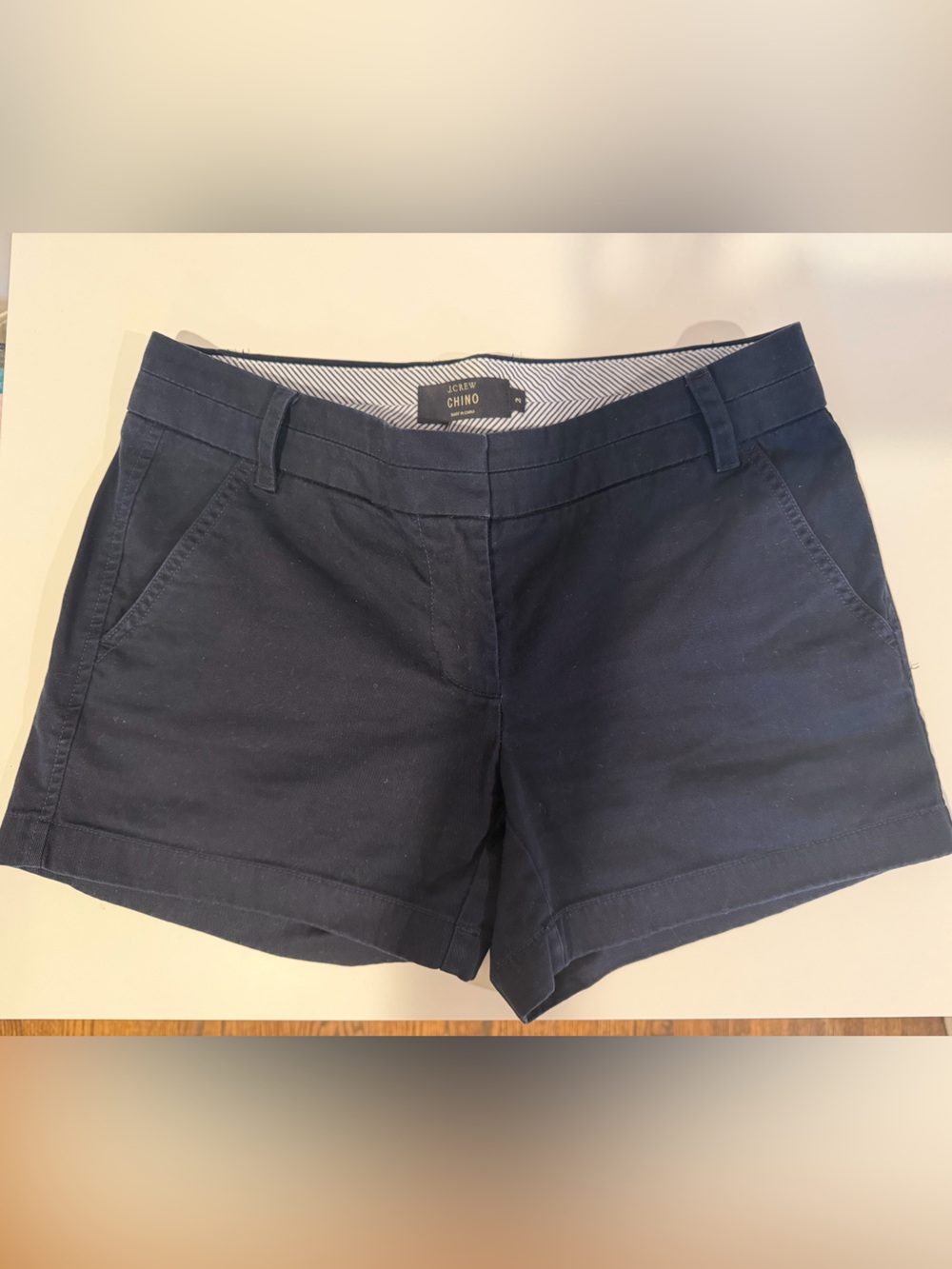 J. Crew Navy and White Striped Lined Shorts
